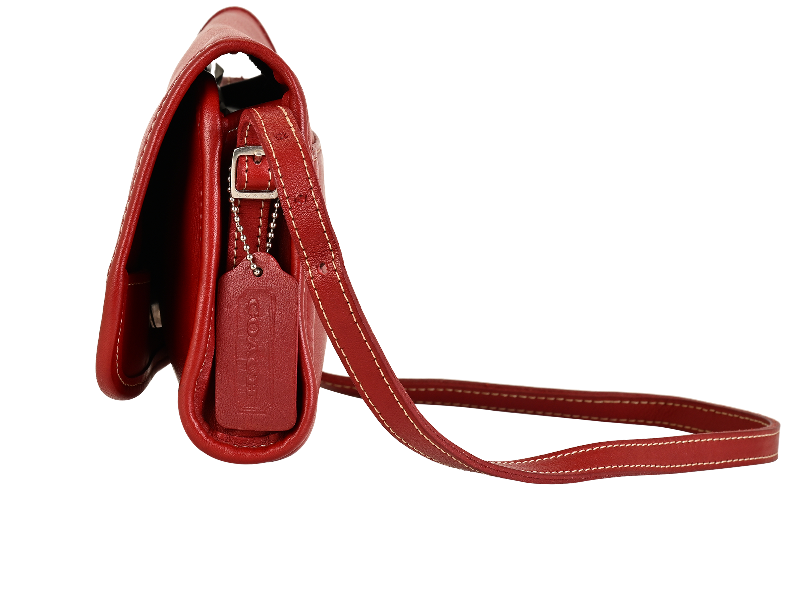 Vintage Crossbody, &pound;70, Handbags, Red, Leather, Bottom view